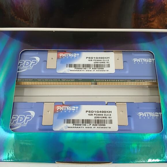 Patriot Memory 1GB (2x512MB) DDR PC3200 400MHz CL2.5 Desktop RAM Kit PSD1G400KH5 - Picture 1 of 7